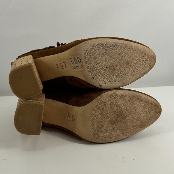 Tory Burch Brown Embroidered Ankle Boots - Picture 9 of 12